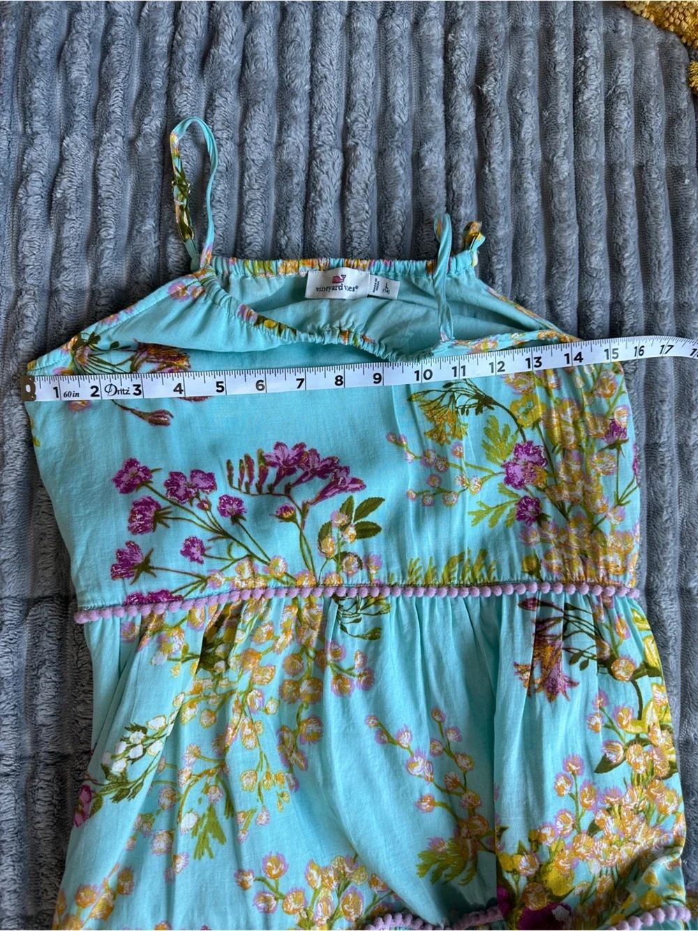 Vineyard vines girls pullover elastic back tiered floral cotton sundress